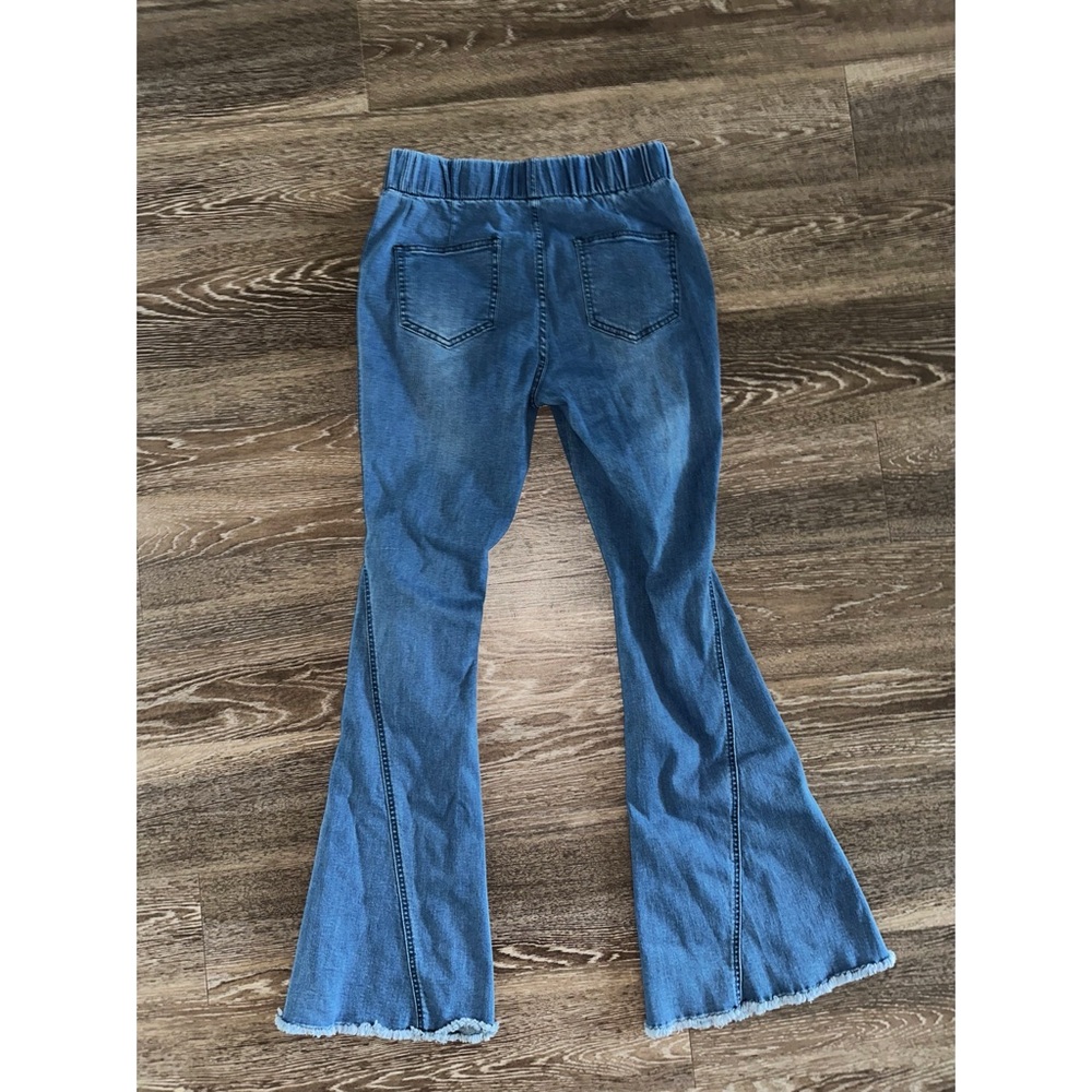 🥳💗HP! Amazon Blue Flare Wide Leg Casual Western Jeans - Picture 7 of 11